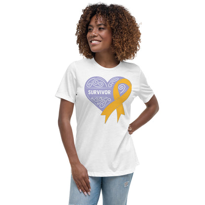 Survivor Lavender Appendix Cancer -- Womens Relaxed T Shirt