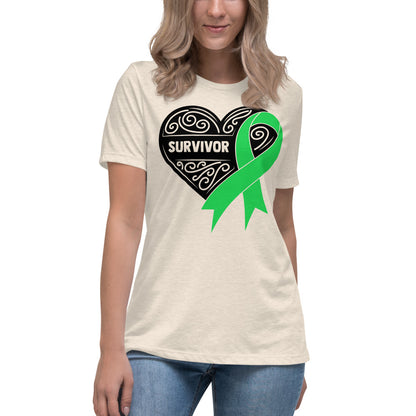 Survivor Black Lymphoma Cancer -- Womens Relaxed T Shirt