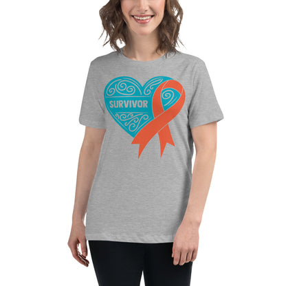 Survivor Teal Kidney Cancer -- Womens Relaxed T Shirt