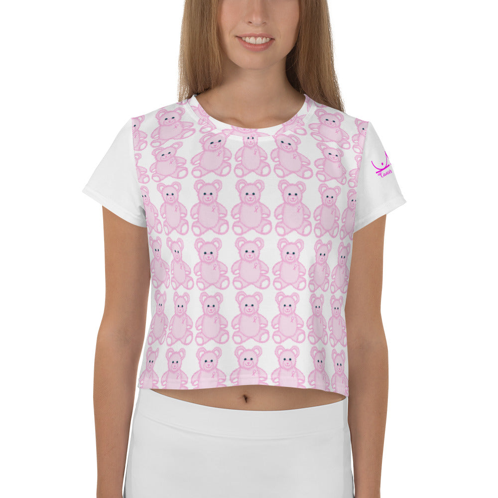 Pink Cancer Bear - All-Over Print Crop Tee