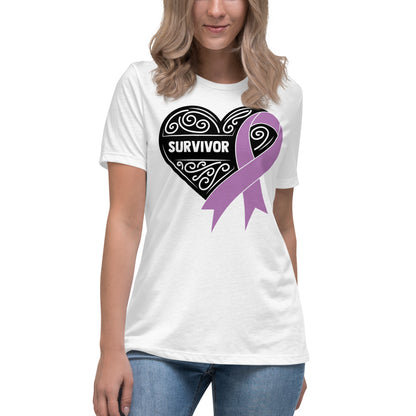 Survivor Black Pancreatic Cancer -- Womens Relaxed T Shirt