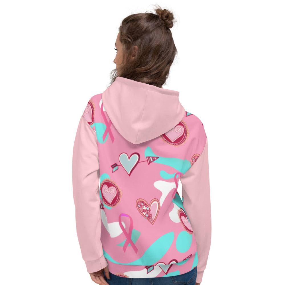 Camouflage Breast Cancer Ribbon - Unisex Hoodie