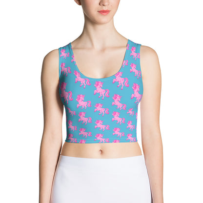 Pink Cancer Unicorn - Sublimation Cut & Sew Crop Top