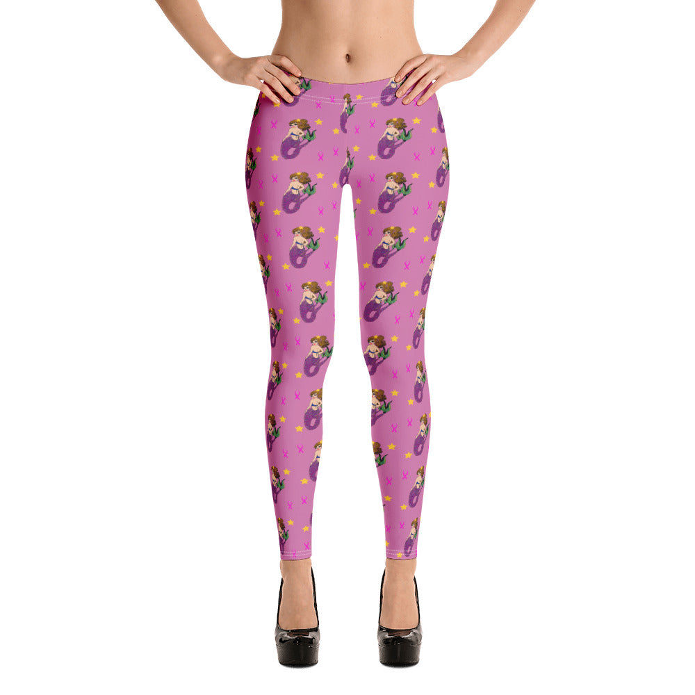 Breast Cancer Mermaid - Leggings