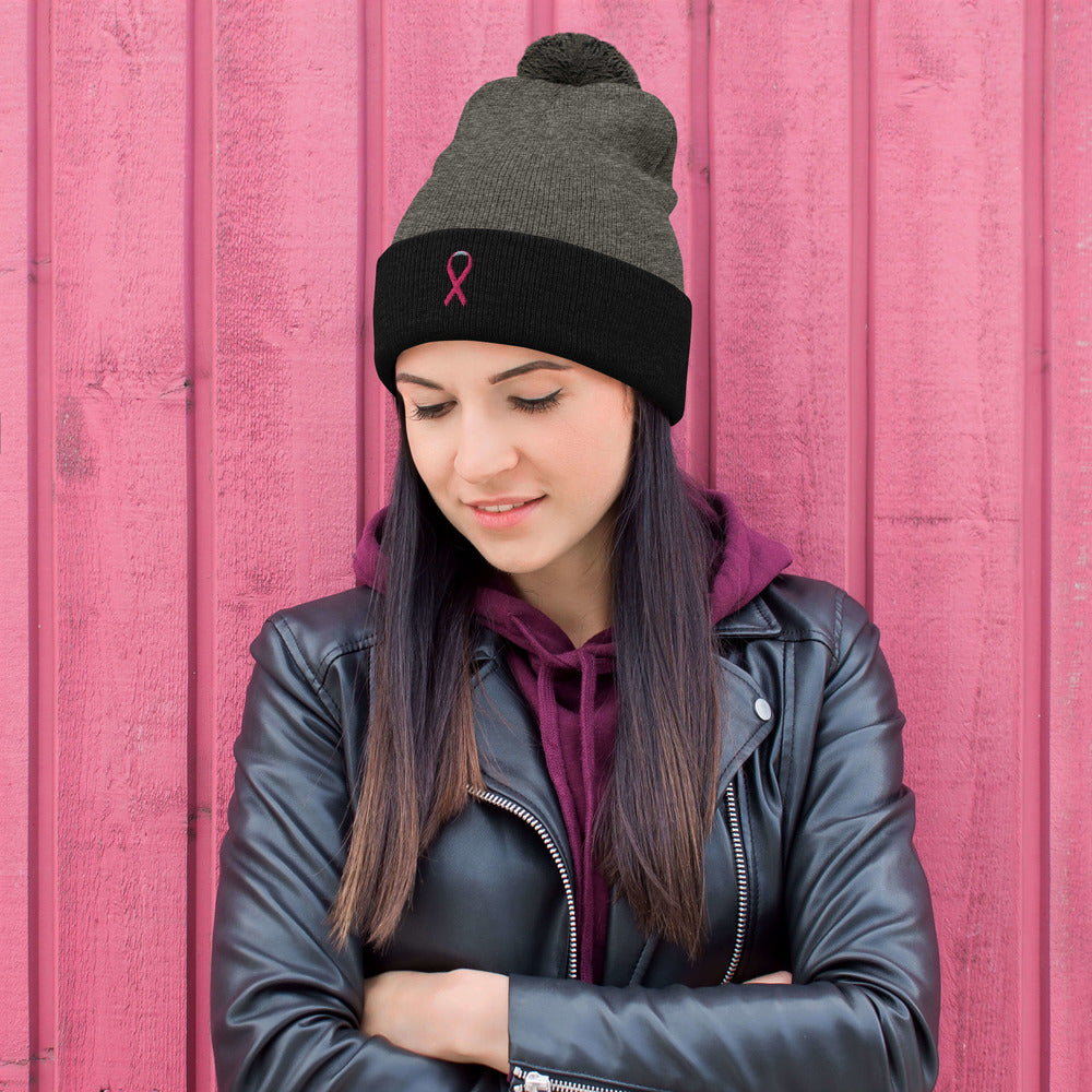 Breast Cancer - Pom-Pom Beanie