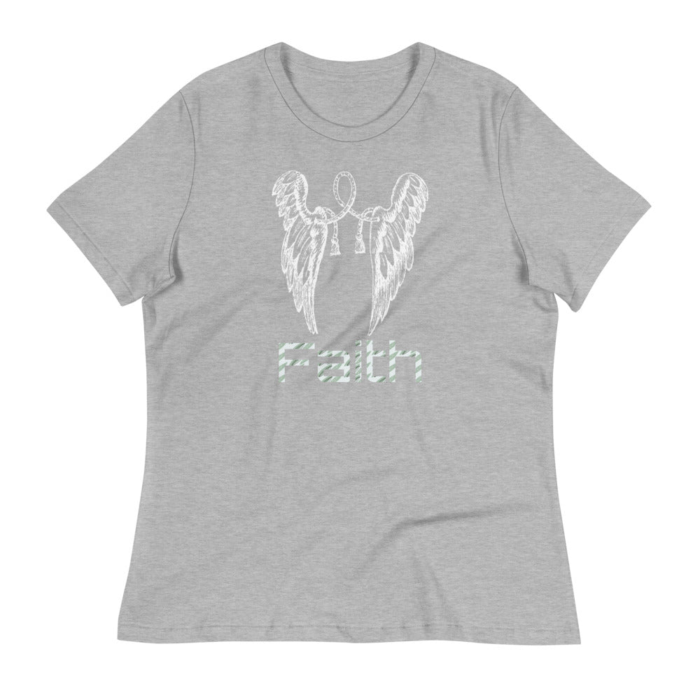 White Wings Faith -- Womens Relaxed T Shirt