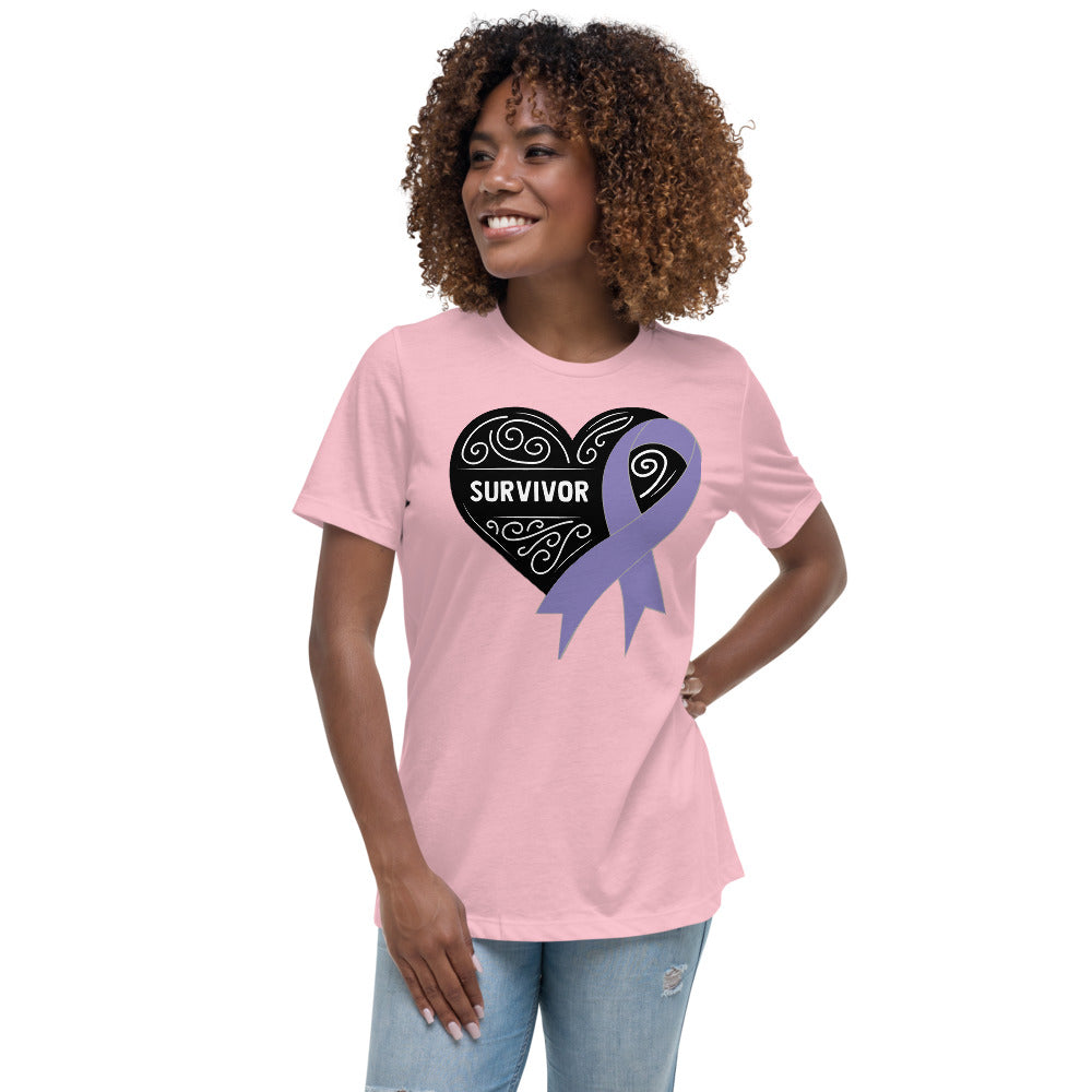 Survivor Black Hodgkin Lymphoma Cancer -- Womens Relaxed T Shirt