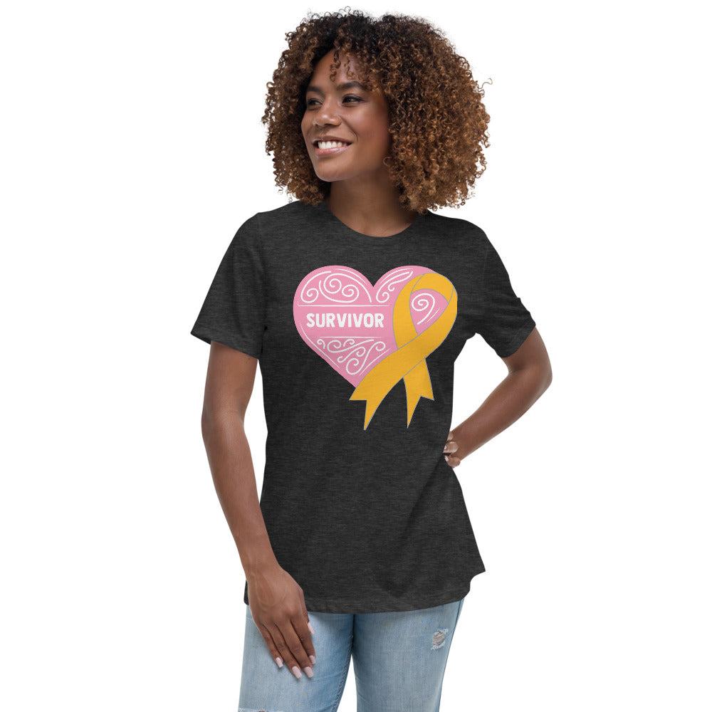 Survivor Pink Appendix Cancer -- Womens Relaxed T Shirt