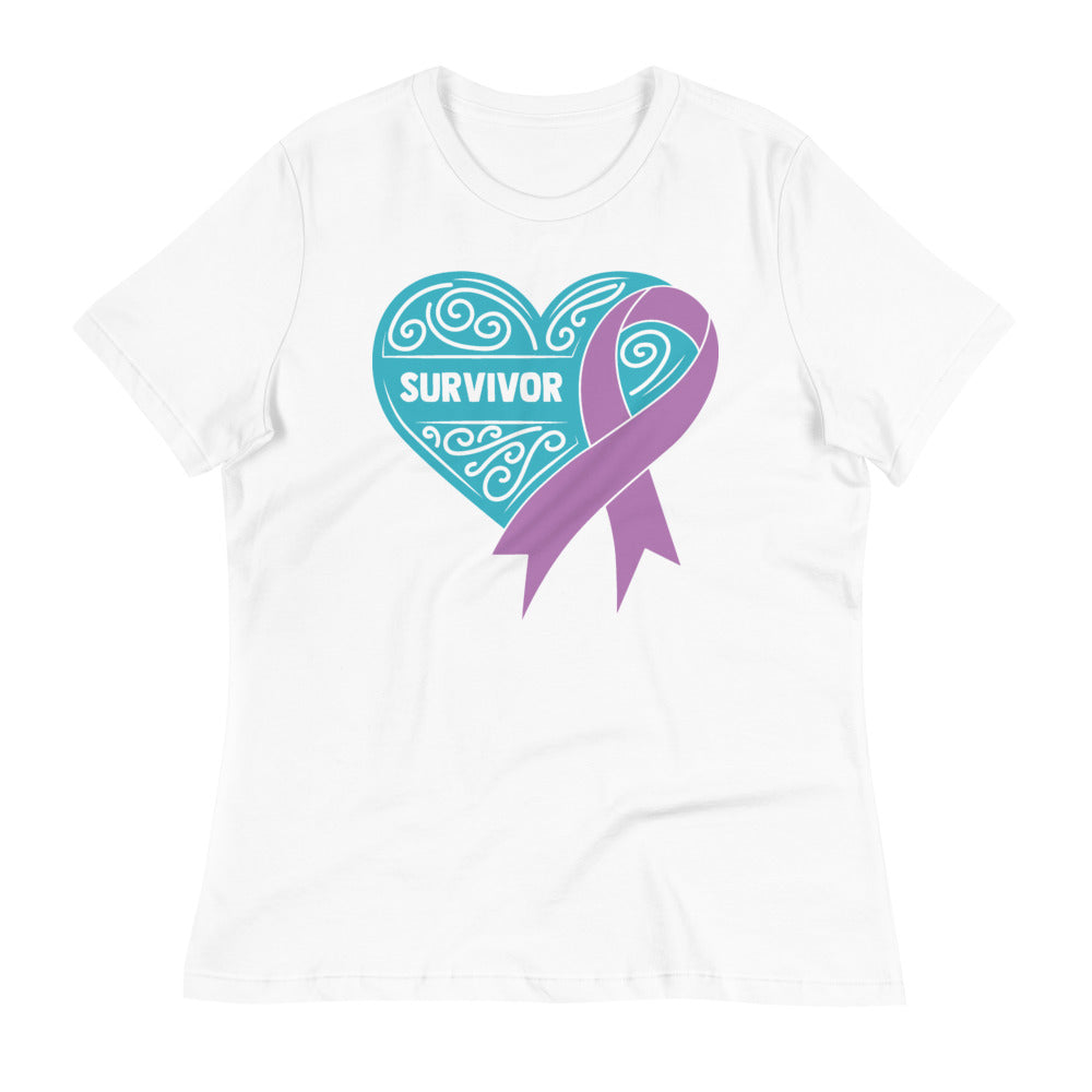 Survivor Teal Pancreatic Cancer -- Womens Relaxed T Shirt