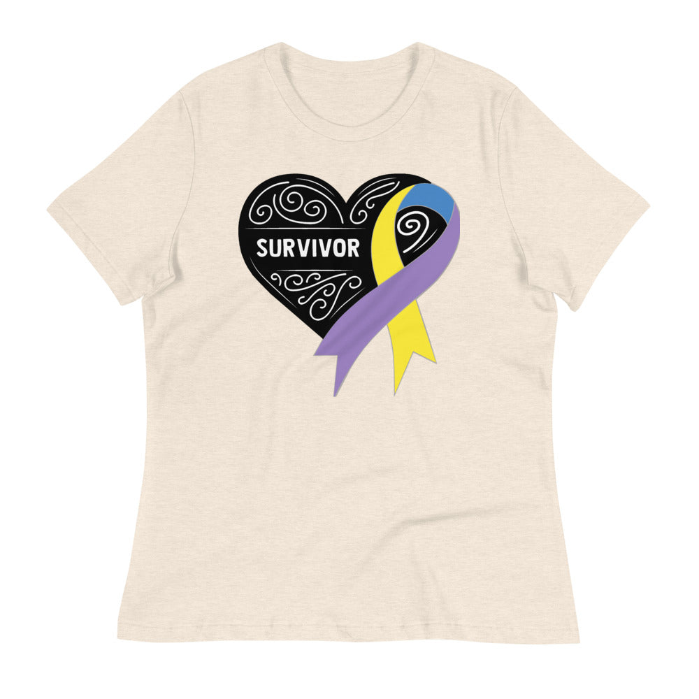 Survivor Black Bladder Cancer -- Womens Relaxed T Shirt