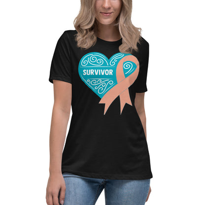 Survivor Teal Uterine or Endometrial Cancer -- Womens Relaxed T Shirt