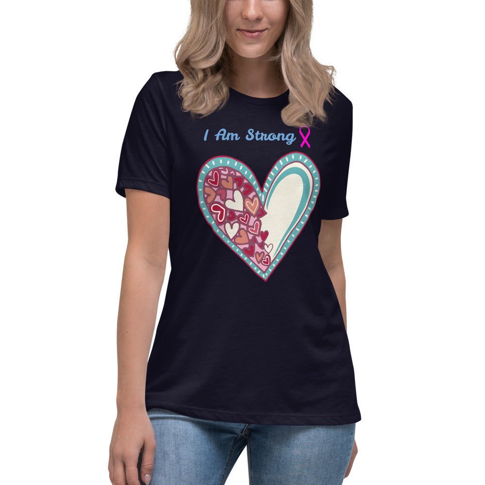 I am strong Blue Heart - Women's Relaxed T-Shirt