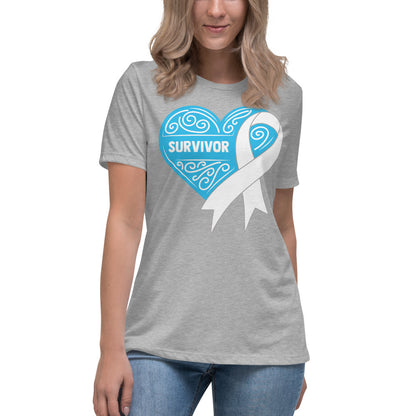 Survivor Blue Lung Cancer -- Womens Relaxed T Shirt