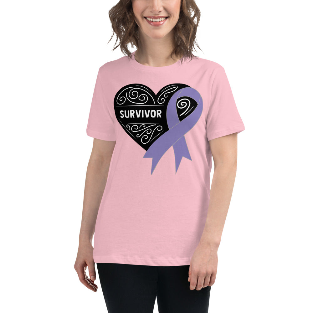 Survivor Black Hodgkin Lymphoma Cancer -- Womens Relaxed T Shirt