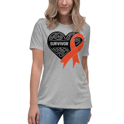 Survivor Black Leukemia Cancer -- Womens Relaxed T Shirt