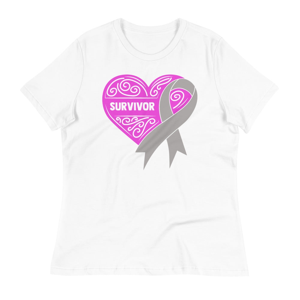 Survivor Pink Brain Cancer -- Womens Relaxed T Shirt