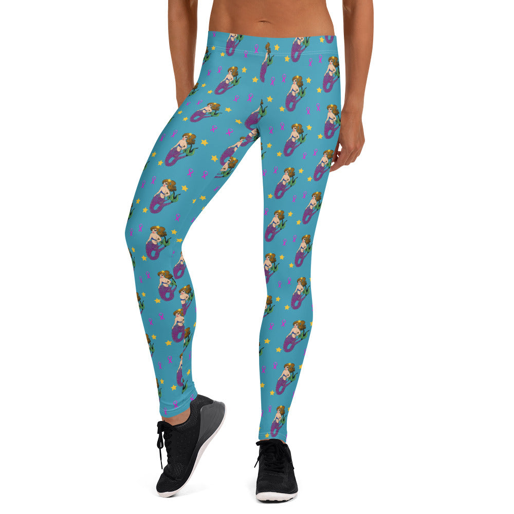 Breast Cancer Mermaid - Leggings