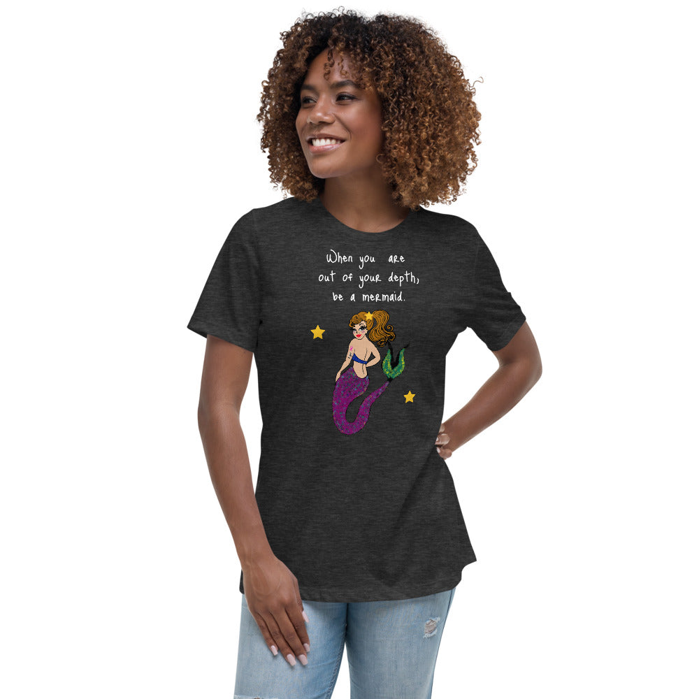 Be a Mermaid Breast Cancer -- Womens Relaxed T Shirt