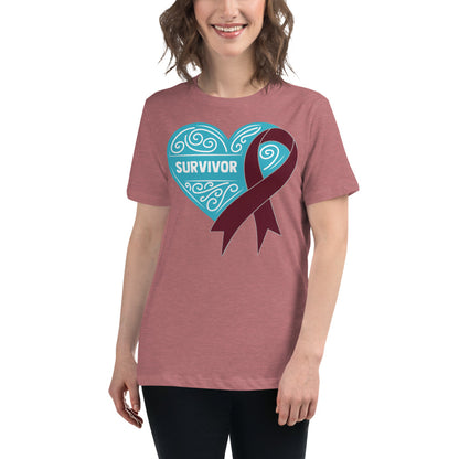 Survivor Teal Multiple Myeloma Cancer -- Womens Relaxed T Shirt