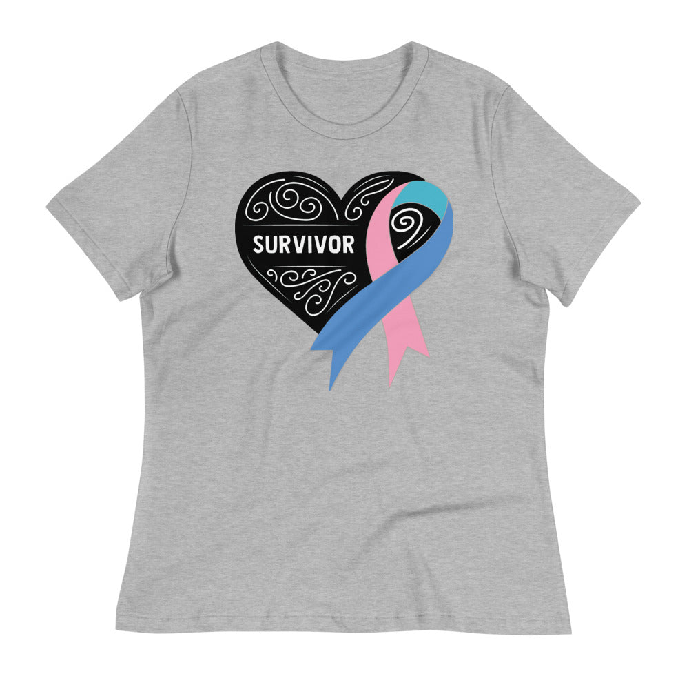 Survivor Black Thyroid Cancer -- Womens Relaxed T Shirt