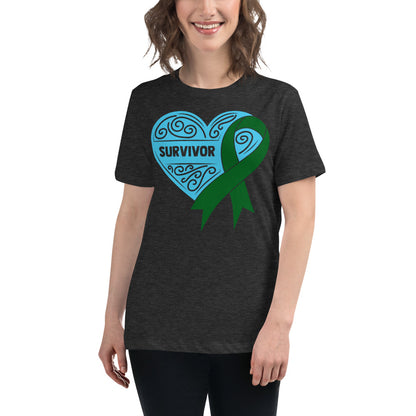 Survivor Blue Liver Cancer -- Womens Relaxed T Shirt