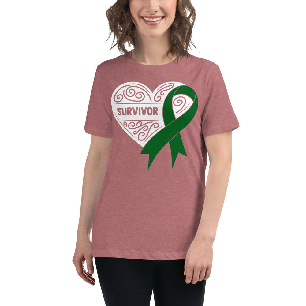 Survivor White Liver Cancer -- Womens Relaxed T Shirt