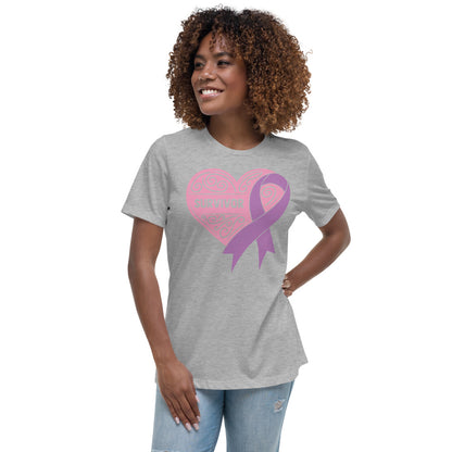 Survivor Soft Pink Pancreatic Cancer -- Womens Relaxed T Shirt