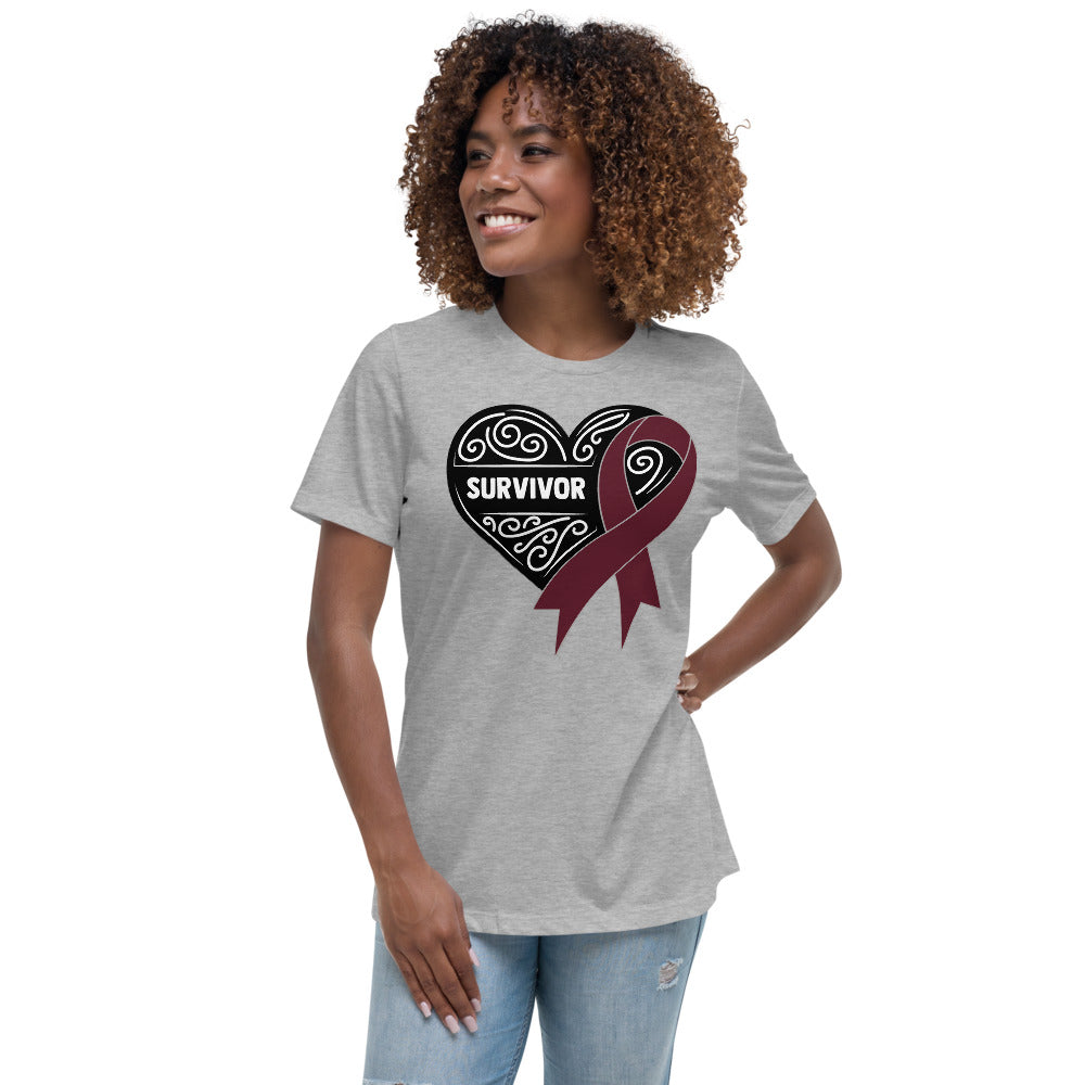 Survivor Black Multiple Myeloma Cancer -- Womens Relaxed T Shirt