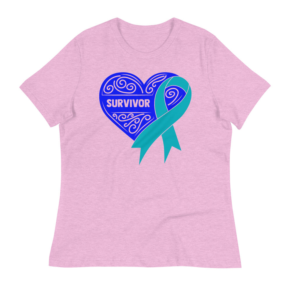 Survivor Royal Blue Ovarian Cancer -- Womens Relaxed T Shirt