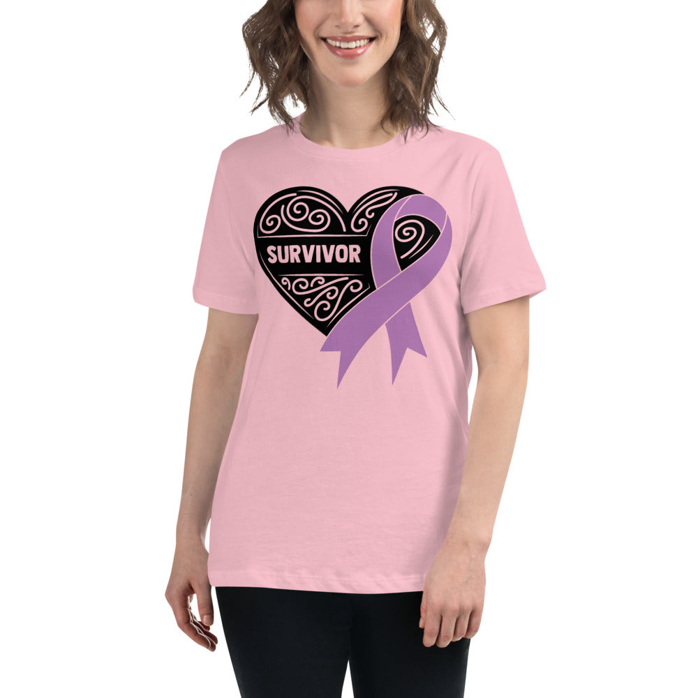 Survivor Black Pancreatic Cancer -- Womens Relaxed T Shirt