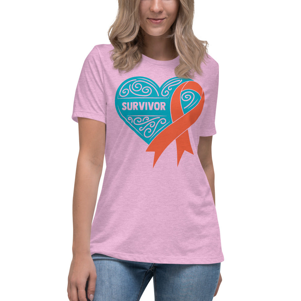 Survivor Teal Kidney Cancer -- Womens Relaxed T Shirt