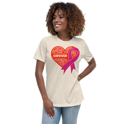 Survivor Red Breast Cancer -- Womens Relaxed T Shirt