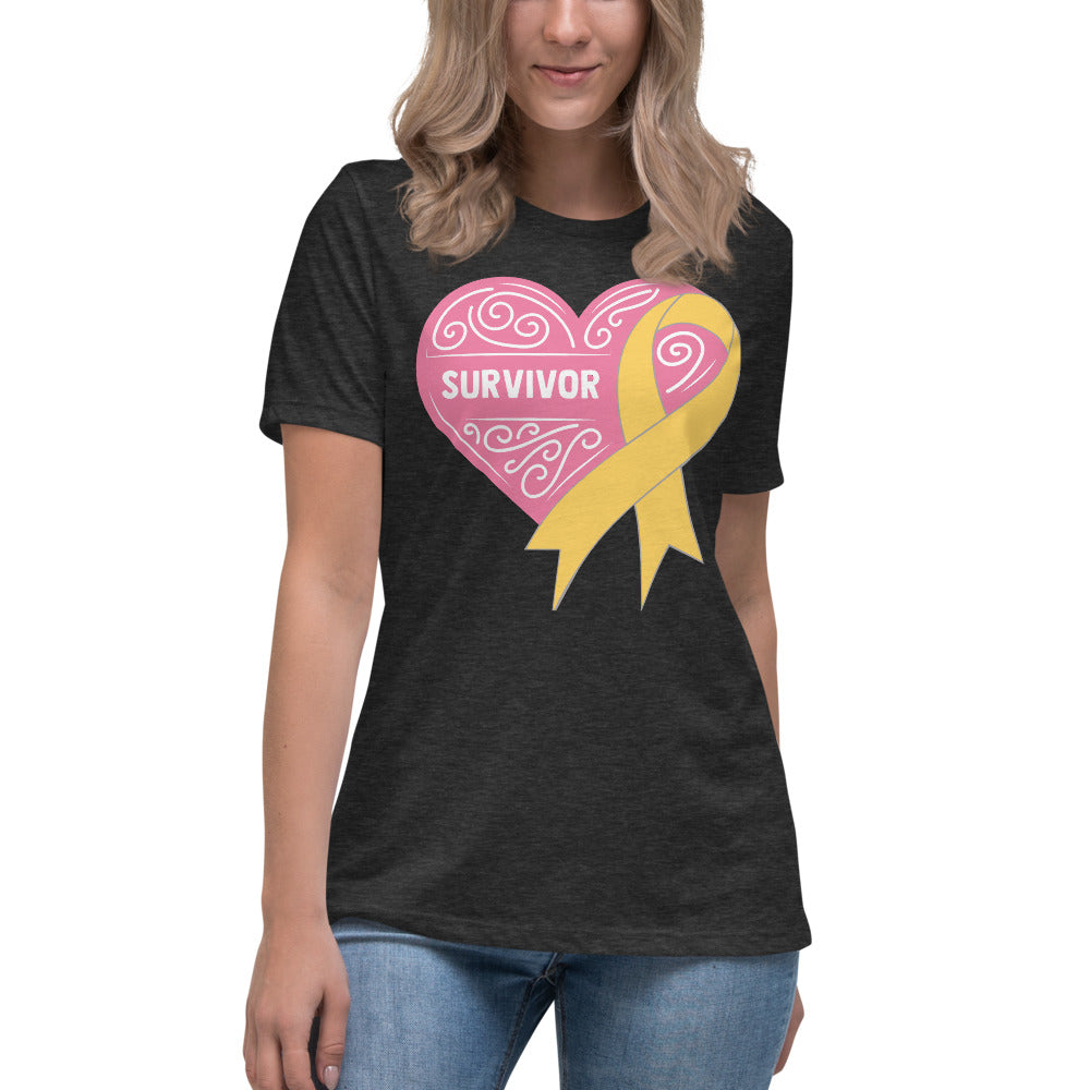 Survivor Pink Childhood Cancer -- Womens Relaxed T Shirt