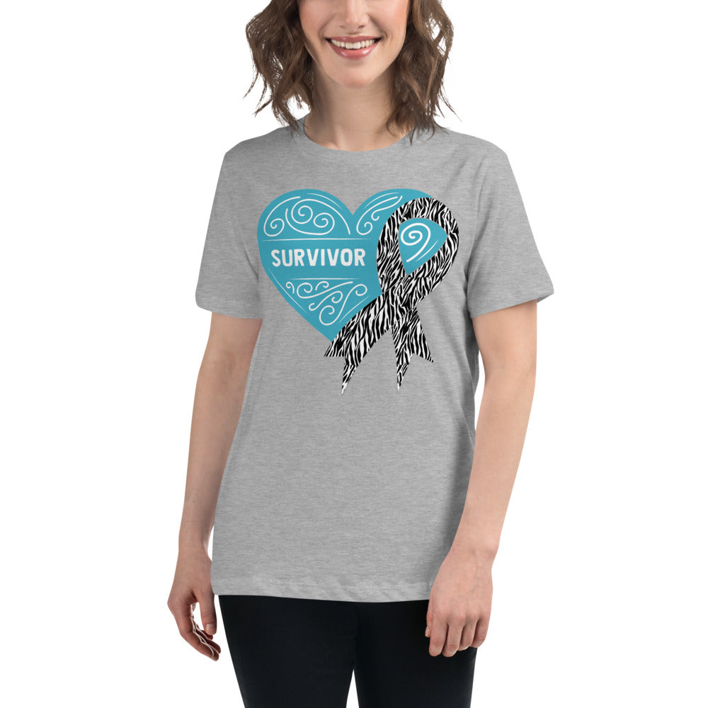 Survivor Blue Carcanoid Cancer -- Womens Relaxed T Shirt