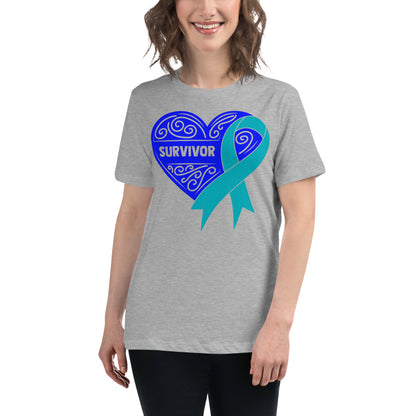 Survivor Royal Blue Ovarian Cancer -- Womens Relaxed T Shirt