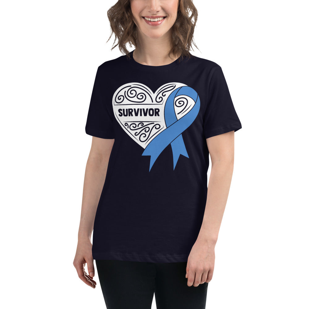 Survivor White Colon Cancer -- Womens Relaxed T Shirt