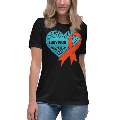 Survivor Teal Leukemia Cancer -- Womens Relaxed T Shirt