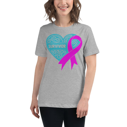 Survivor Teal Breast Cancer -- Womens Relaxed T Shirt