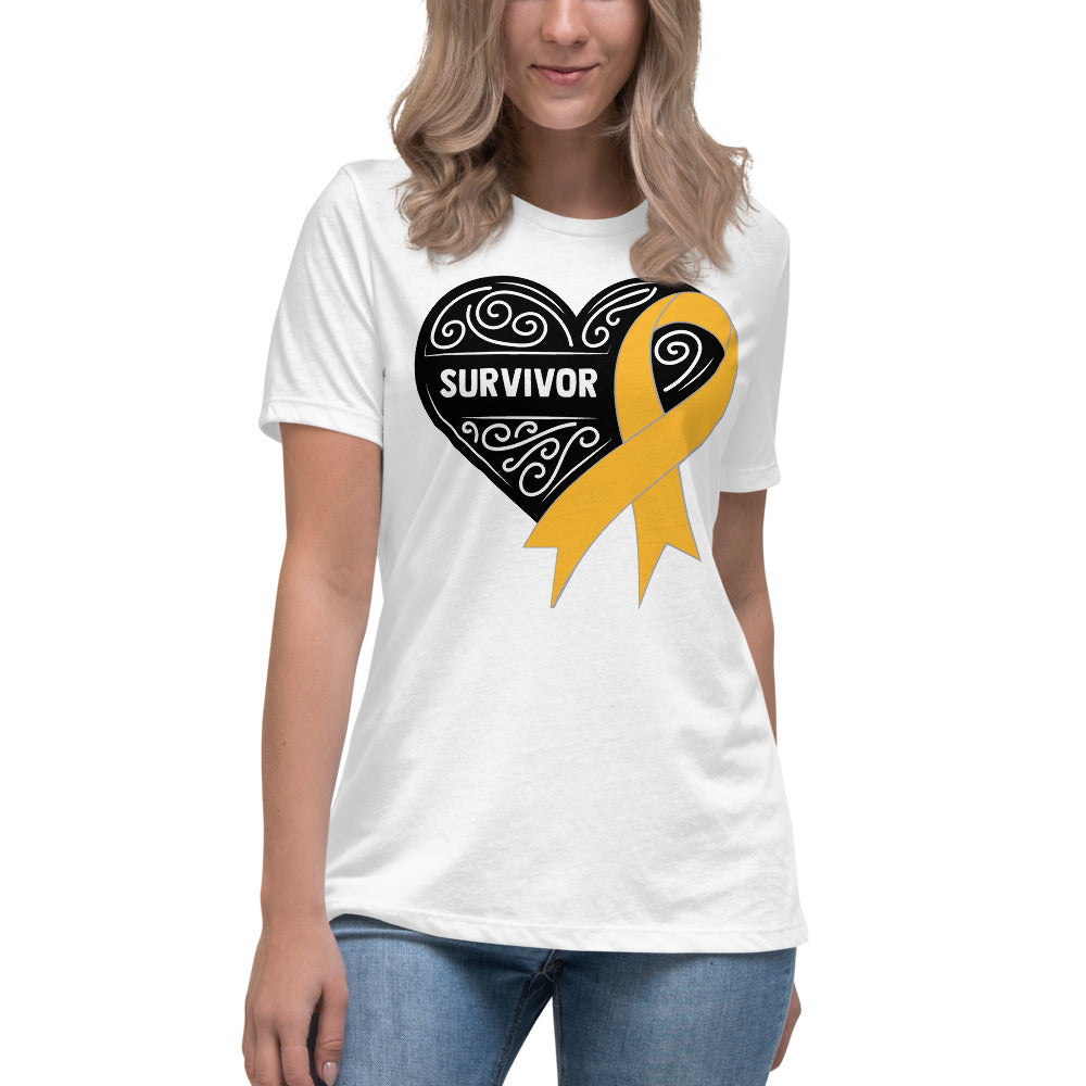 Survivor Black Appendix Cancer -- Womens Relaxed T Shirt