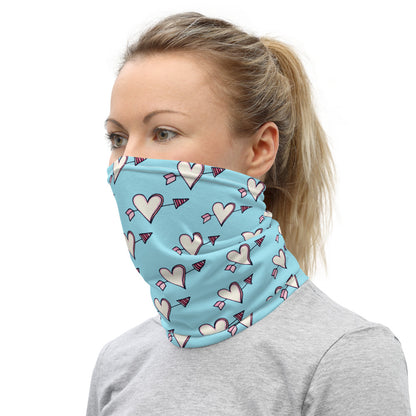 Blue Arrow Hearts - Neck Gaiter