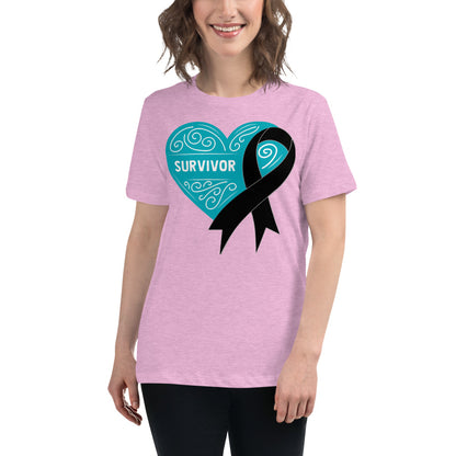 Survivor Teal Skin Cancer -- Womens Relaxed T Shirt