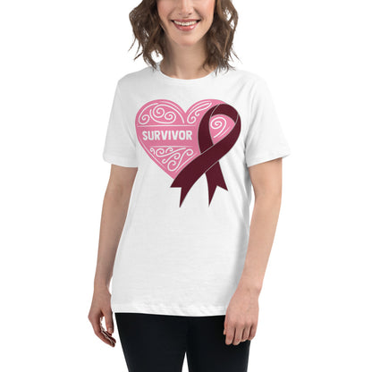 Survivor Pink Multiple Myeloma Cancer -- Womens Relaxed T Shirt