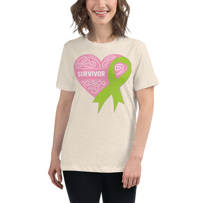 Survivor Pink Non Hodgkin Lymphoma Cancer -- Womens Relaxed T Shirt