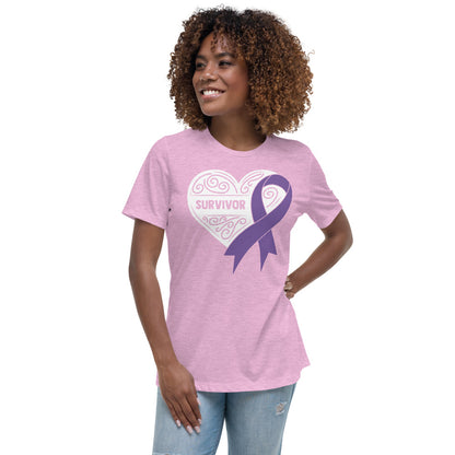 Survivor White All Cancers -- Womens Relaxed T Shirt