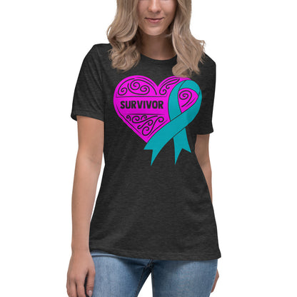 Survivor Pink Ovarian Cancer -- Womens Relaxed T Shirt