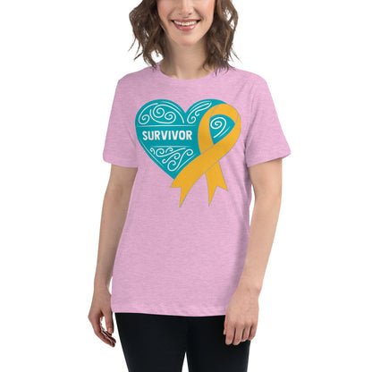 Survivor Teal Appendix Cancer -- Womens Relaxed T Shirt