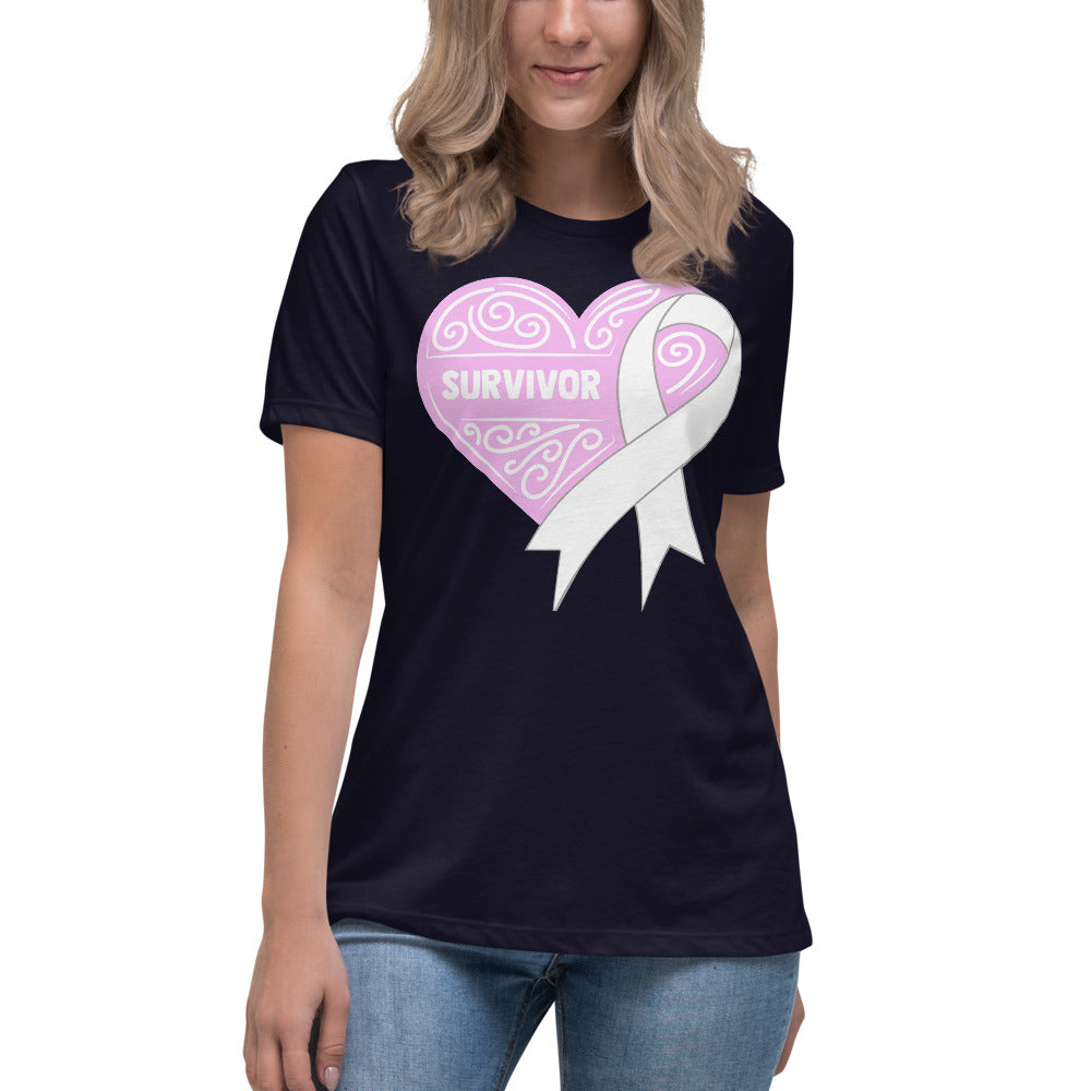 Survivor Pink Lung Cancer -- Womens Relaxed T Shirt