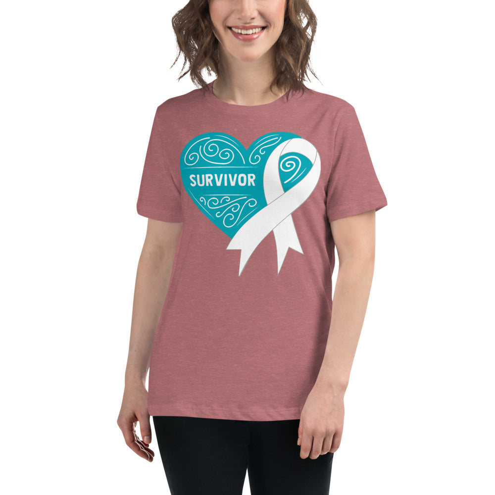 Survivor Teal Lung Cancer -- Womens Relaxed T Shirt