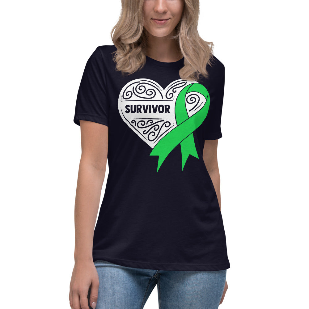 Survivor White Lymphoma Cancer -- Womens Relaxed T Shirt