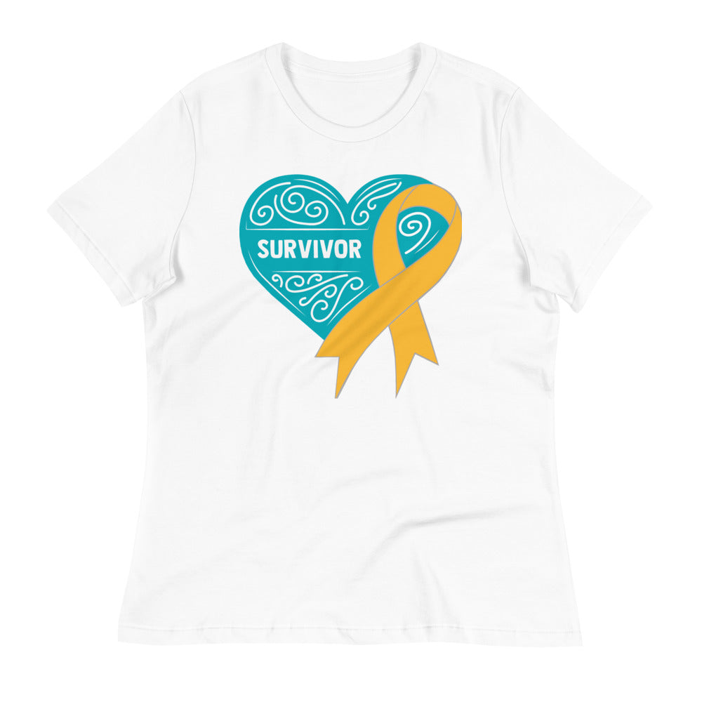 Survivor Teal Appendix Cancer -- Womens Relaxed T Shirt